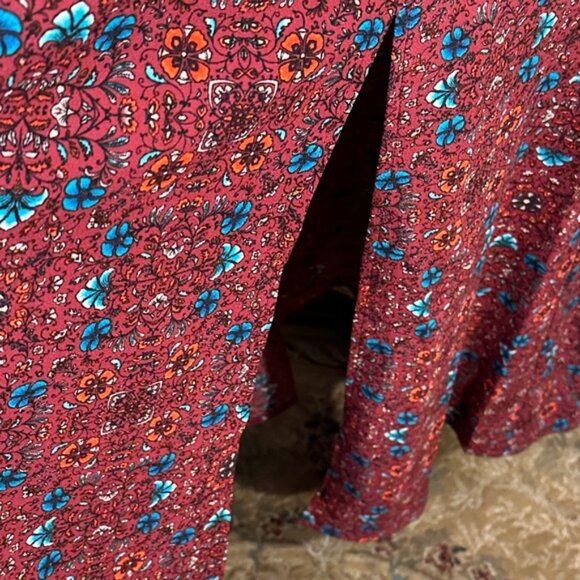 June & Hudson Dark Floral Empire Waist Long Sleeve Maxi Dress - Picture 12 of 14